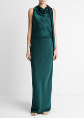 Satin Bias Column Skirt in Skirts - JUNIPER