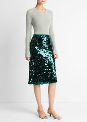 Paillette Bias Skirt in Skirts - JUNIPER