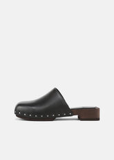 Margarita Leather Clog in Loafers & Flats - BLACK