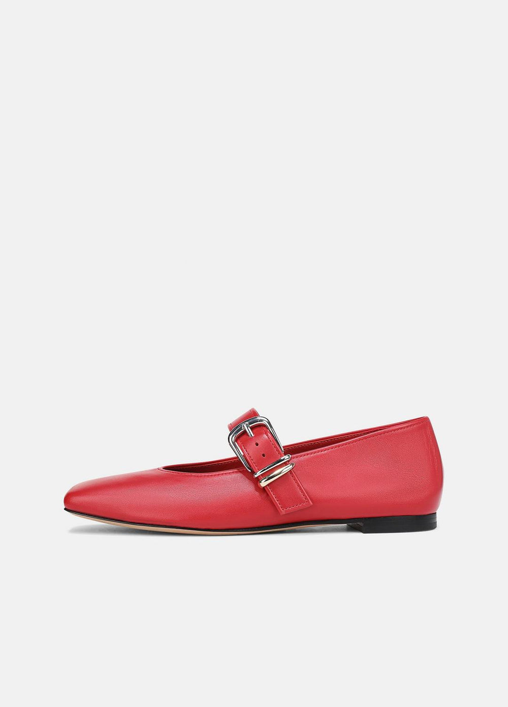 Daniela Leather Mary Jane Flat in Loafers & Flats - CRIMSON