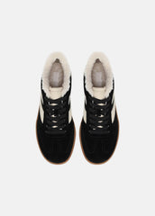 Oasis Suede & Shearling Sneaker in Sneakers - BLACK