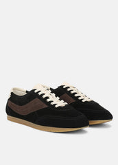 LA Suede & Leather Runner Sneaker in Sneakers - BLACK/DARK MOCHA