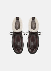 Sierra Shearling-Lined Lug-Sole Boot in Boots - CHILI BROWN