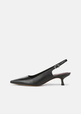 Sabra Leather Slingback Heel in Heels - BLACK