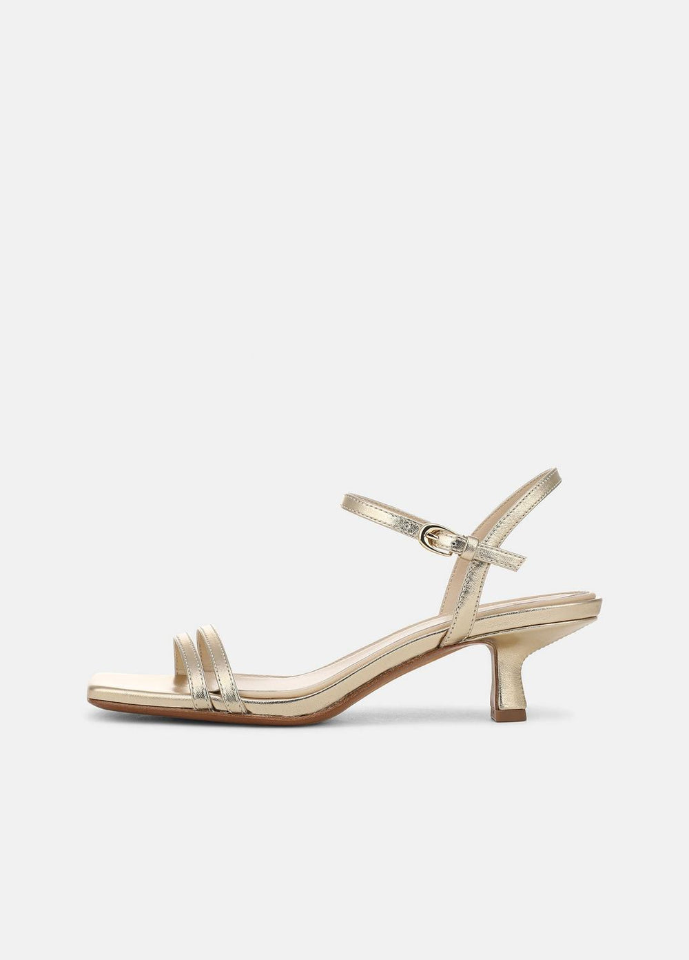 Tilda Metallic Leather Heeled Sandal in Heels - CHAMPAGNE