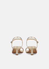 Tilda Metallic Leather Heeled Sandal in Heels - CHAMPAGNE