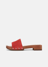 Barbara Leather Slide Sandal in Sandals - POPPY RED