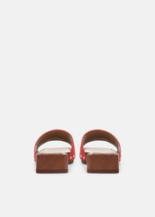 Barbara Leather Slide Sandal in Sandals - POPPY RED