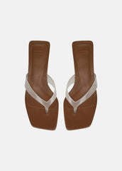 San Juan Jelly Heeled Thong Sandal in Sandals - CLEAR