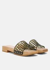 Barbara Jelly Slide Sandal in Sandals - CHIVE