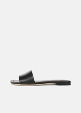 Valeria Leather Slide Sandal in Sandals - BLACK