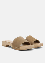 Barbara Suede Slide Sandal in Sandals - WHEAT