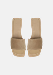 Barbara Suede Slide Sandal in Sandals - WHEAT