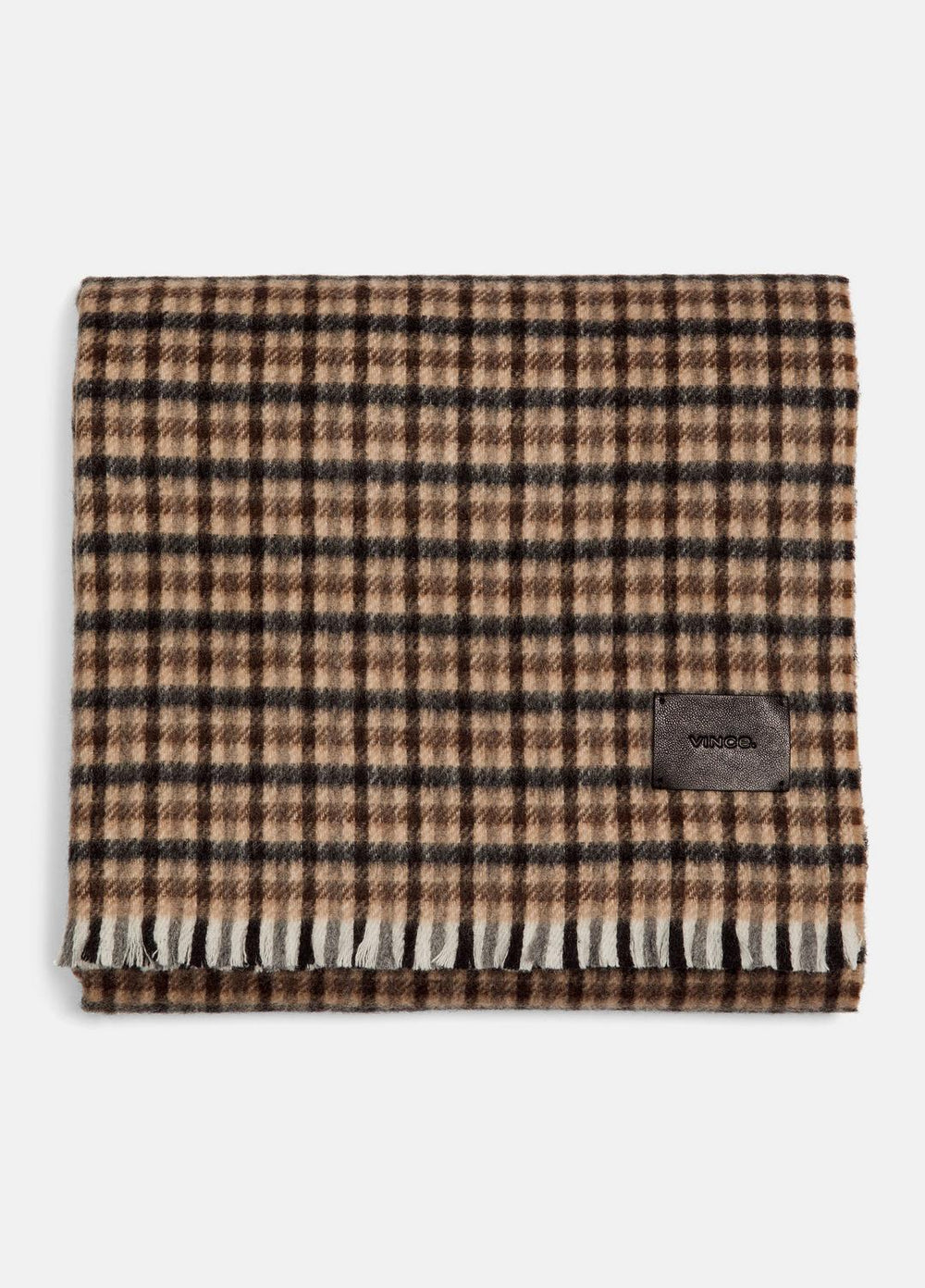 Gingham Wool-Cashmere Oversized Wrap in Scarves & Hats - BLACK/GRAPE