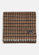 Gingham Wool-Cashmere Oversized Wrap in Scarves & Hats - BLACK/GRAPE