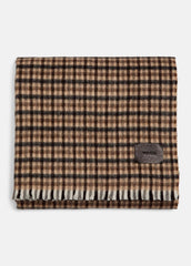 Gingham Wool-Cashmere Oversized Wrap in Scarves & Hats - BLACK/GRAPE