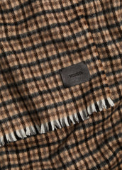 Gingham Wool-Cashmere Oversized Wrap in Scarves & Hats - BLACK/GRAPE