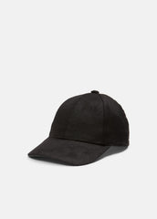 Leather-Trim Cashmere Baseball Cap in Scarves & Hats - BLACK