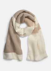 Brushed Alpaca-Blend Colorblock Scarf in Scarves & Hats - TAUPE