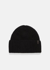 Plush Cashmere Chunky-Knit Beanie in Scarves & Hats - BLACK