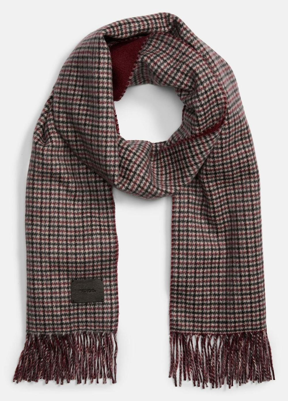 Micro-Houndstooth Cashmere Scarf in Scarves & Hats - BORDEAUX