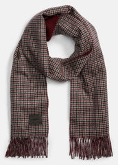 Micro-Houndstooth Cashmere Scarf in Scarves & Hats - BORDEAUX