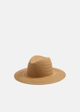 Herringbone-Weave Straw Panama Hat in Scarves & Hats - CAMEL