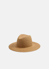 Herringbone-Weave Straw Panama Hat in Scarves & Hats - CAMEL