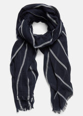 Cotton Gauze Awning Stripe Scarf in Scarves & Hats - COASTAL BLUE/OPTIC WHITE