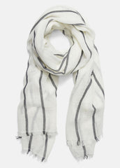 Cotton Gauze Awning Stripe Scarf in Scarves & Hats - PAPYRUS/COASTAL BLUE