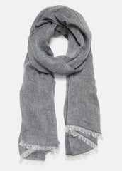 Cotton Gauze Bi-Color Scarf in Scarves & Hats - PAPYRUS/COASTAL BLUE
