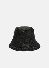 Straw Bucket Hat in Scarves & Hats - BLACK