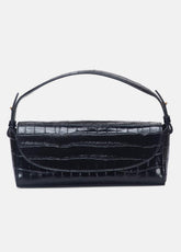 Sabrina Croc-Embossed Leather Mini Top-Handle Bag in Handbags - BLACK