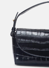 Sabrina Croc-Embossed Leather Mini Top-Handle Bag in Handbags - BLACK