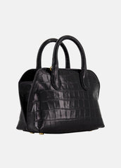 Delphine Croc-Embossed Leather Mini Bag in Matching Sets - BLACK