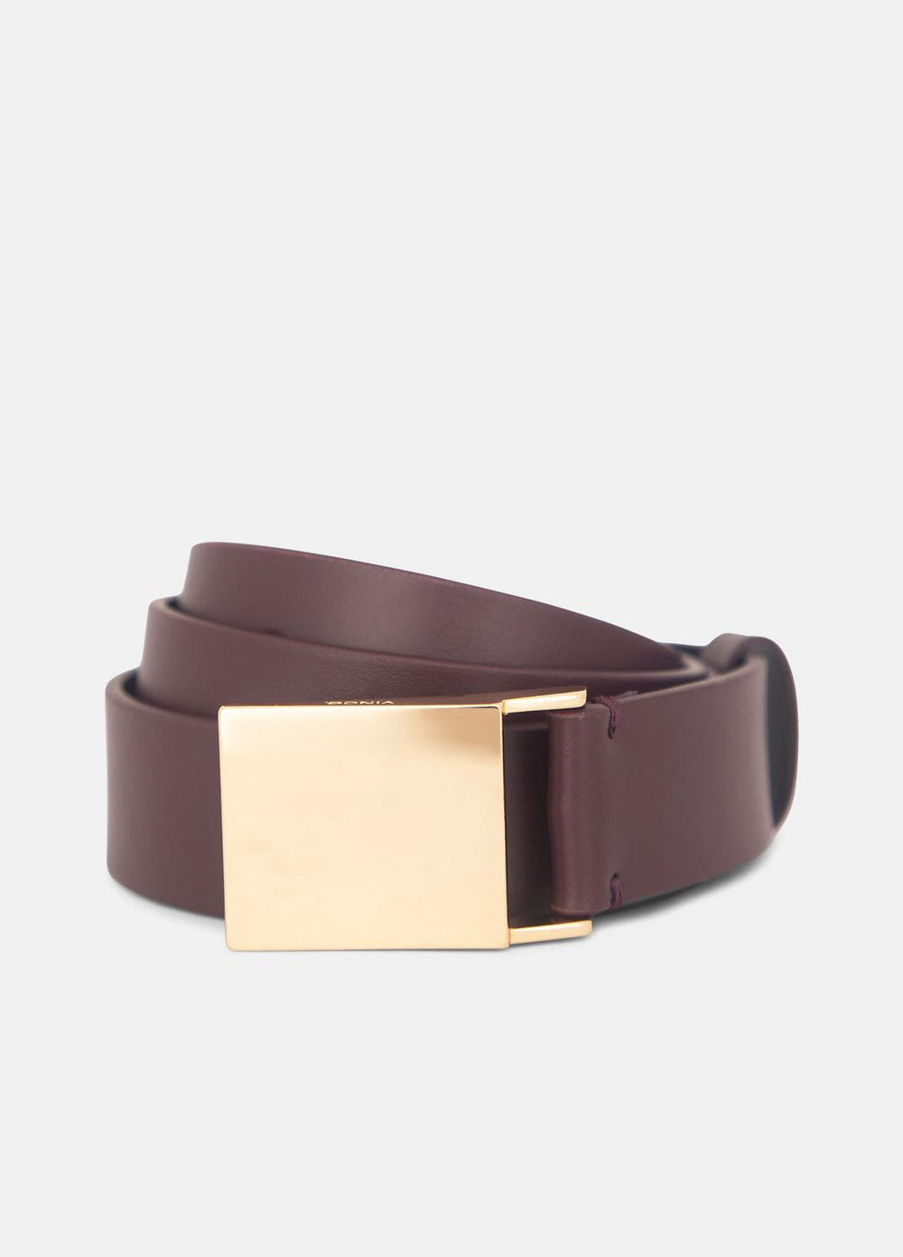 Women's 30mm Plaque Leather Belt in Belts - FIG