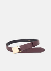 Women's 30mm Plaque Leather Belt in Belts - FIG