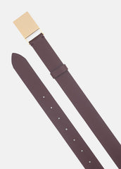 Women's 30mm Plaque Leather Belt in Belts - FIG