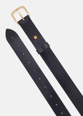 Women's 32mm Smooth Leather Belt in Belts - BLACK