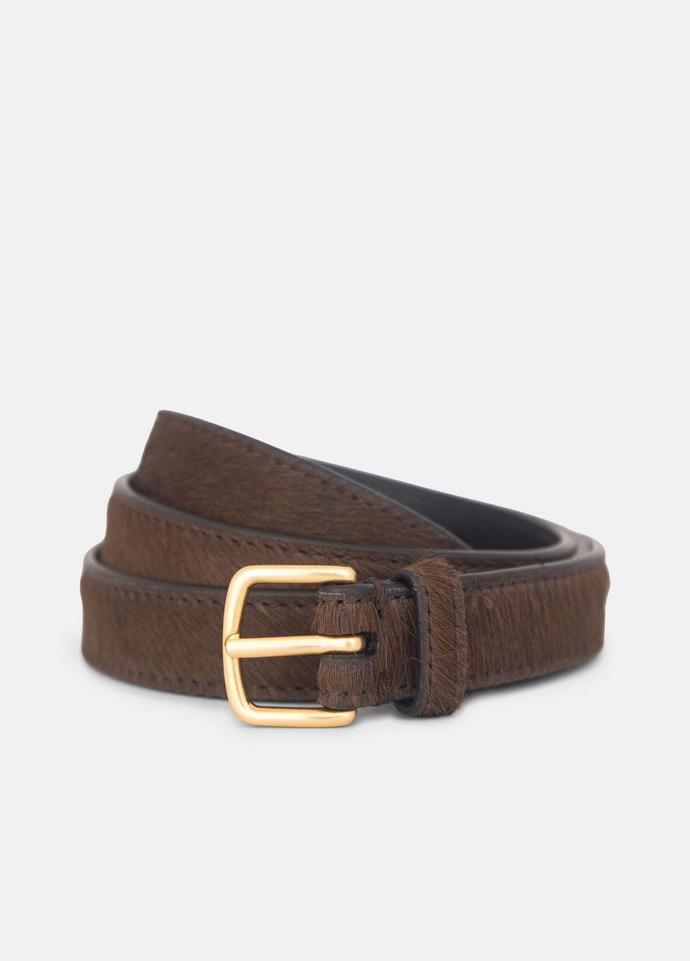 Women's 20mm Calf Hair Belt in Belts - CACAO BROWN
