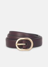 Women's 20mm Spazzolato Leather Belt in Belts - CACAO BROWN