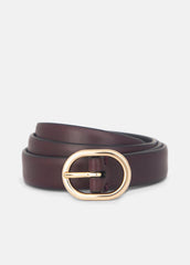 Women's 20mm Spazzolato Leather Belt in Belts - CACAO BROWN