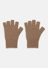 Plush Cashmere Rib-Knit Fingerless Glove in Gloves - BISCOTTI