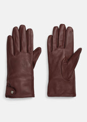 Cashmere-Lined Leather Snap Glove in Gloves - FIG