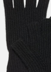 Plush Cashmere Rib-Knit Fingerless Glove in Gloves - BLACK