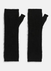 Brushed Cashmere Arm Warmers in Gloves - BLACK