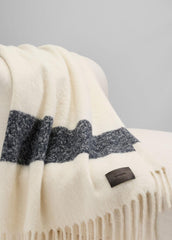 Brushed Alpaca-Blend Throw in Pillows & Blankets - WHITE/BLACK