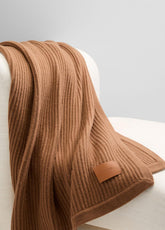 Wool and Cashmere Cardigan-Stitch Throw in Pillows & Blankets - MINK