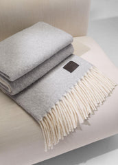 Brushed Alpaca-Blend Throw in Pillows & Blankets - MEDIUM HEATHER GREY