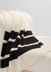 Cashmere Jersey Stripe Throw in Pillows & Blankets - BLANC